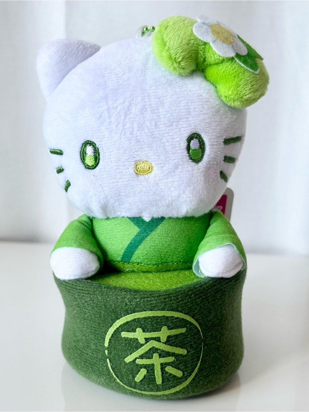 Hello Kitty Japan Exclusive Limited Edition Matcha Bowl Plush Bag Charm NWT